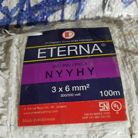 Jual ETERNA NYYHY 3X6 MM 100 METER KABEL LISTRIK HITAM SERABUT