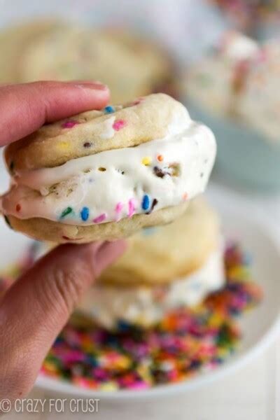 Funfetti Cake Batter Ice Cream Sandwiches Crazy For Crust