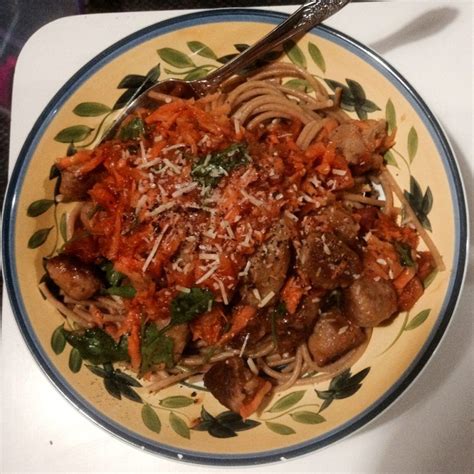 Chef Ray Spicy Sausage Meatballs With Three Vege Spaghetti Sauce