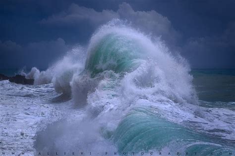 Giovanni Allievi Landscape Rough Seas Ocean Waves