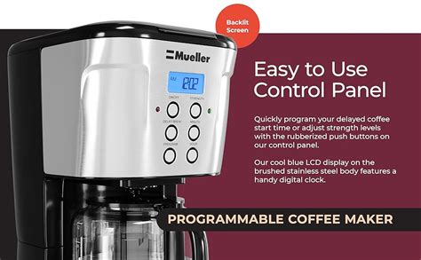 Mueller Ultra Coffee Maker Programmable 12 Cup Machine Multiple Brew Strength