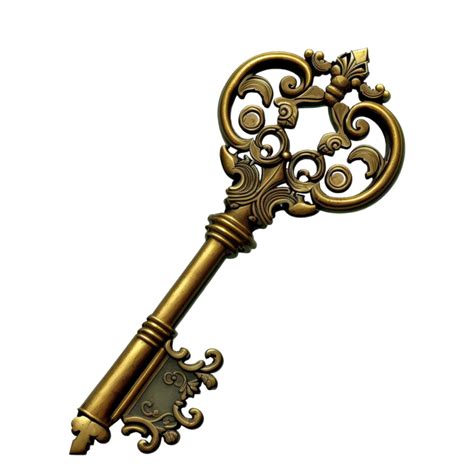 Realistic Golden Key Png