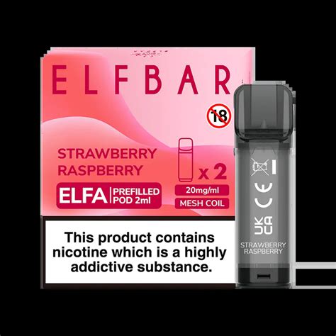 ELF BAR ELFA PODS PACK OF 2 Strawberry Raspberry