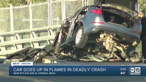 2 Juveniles Dead After Vehicle Crashes Into Pole Catches Fire In Mesa