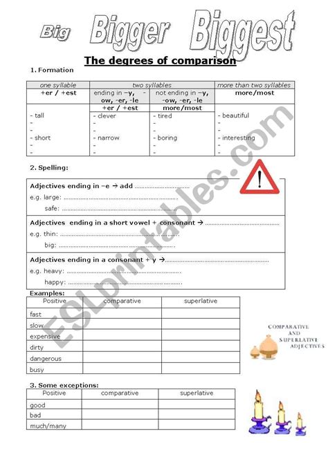 Degrees Of Comparison Esl Worksheet By Seanito