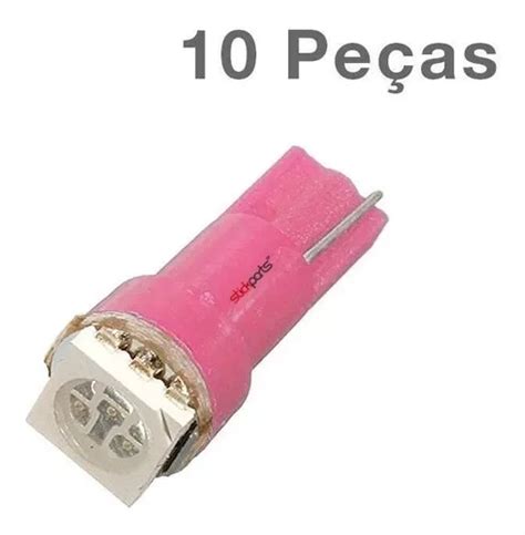 10 Pcs Lâmpada Led T5 Smd 5050 Painel Mosquitinho Rosa MercadoLivre