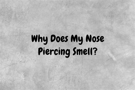 Why Does My Nose Piercing Smell Piercing Ya