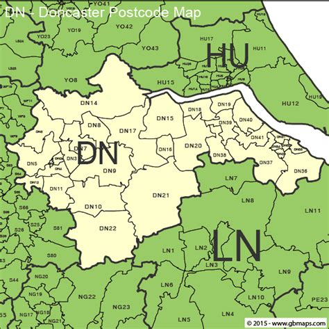 Doncater Postcode Area and District Maps in Editable Format