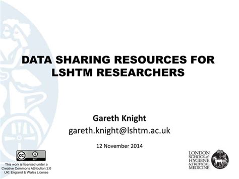 Data Sharing Resources For Lshtm Researchers Ppt