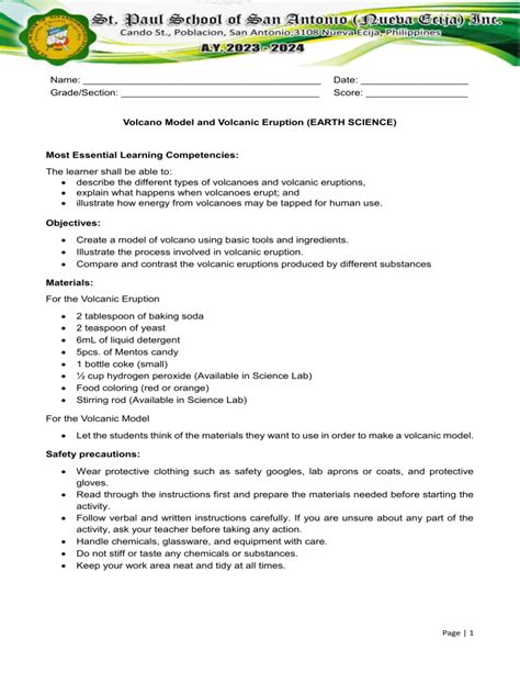 Laboratory Activity Sample