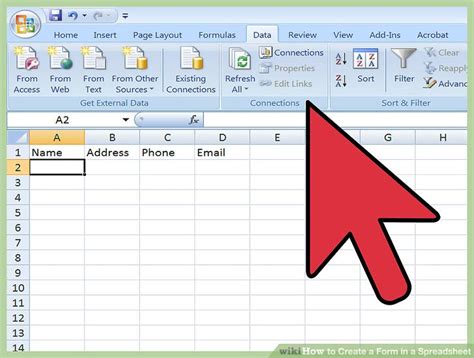 3 Ways to Create a Form in a Spreadsheet - wikiHow