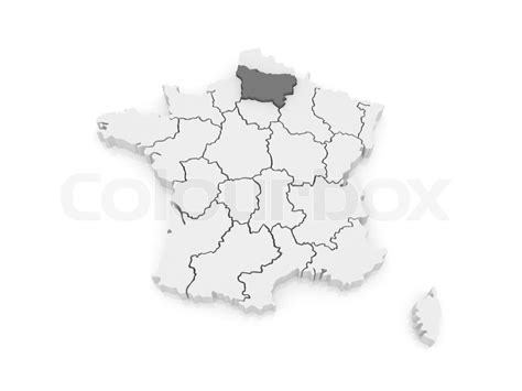 Map of Picardy. France. | Stock image | Colourbox