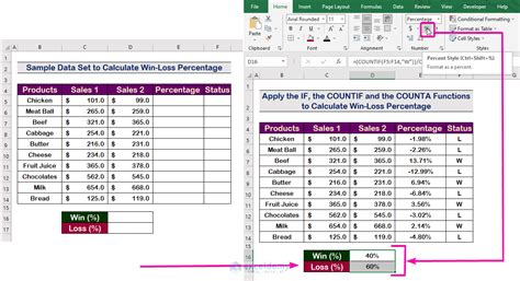 how to calculate win loss percentage