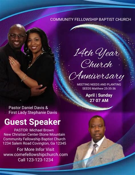 Church Anniversary Flyers Template Postermywall