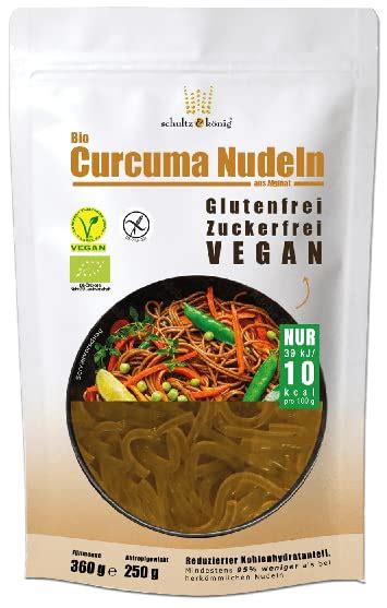 1 Packung Bio Curcuma Nudeln 250g Glutenfrei Vegan 10kcal Pro