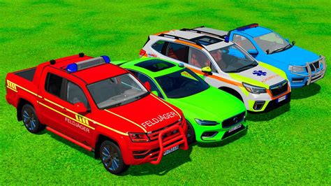 VOLKSWAGEN VOLVO SUBARU LIZARD PICK UP POLICE CARS TRANSPORTING WITH