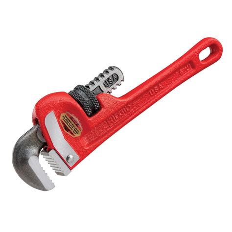 Ridgid 6 In Straight Pipe Wrench For Heavy Duty Plumbing Sturdy