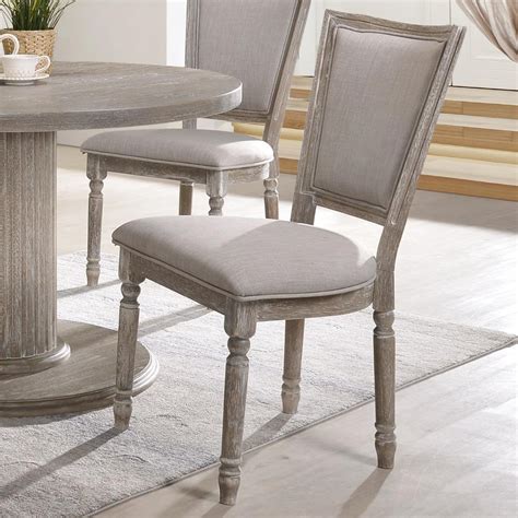 Acme Furniture Gabrian Transitional Side Chair In Reclaimed Gray Finish A1 Furniture