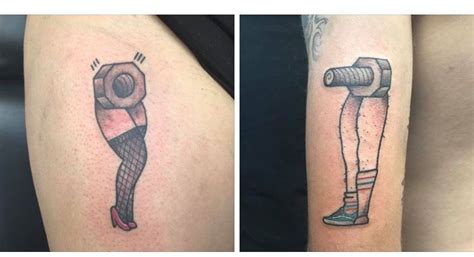 Couples Tattoo Nut And Bolt Fun Tattoo Couple Tattoos Matching