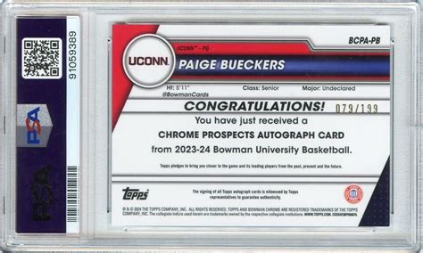 Bowman U Chrome Paige Bueckers St Rookie Lava Refractor Auto