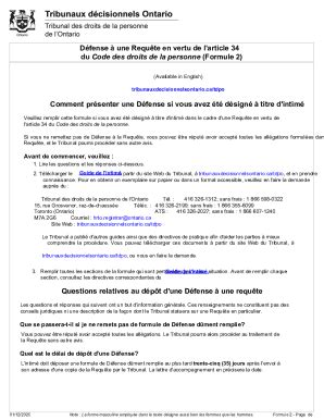 Fillable Online Dfense Une Requte En Vertu De L Article 34 Du Code Des