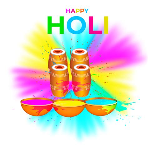 Happy holi festival design with splashing color 20574186 PNG