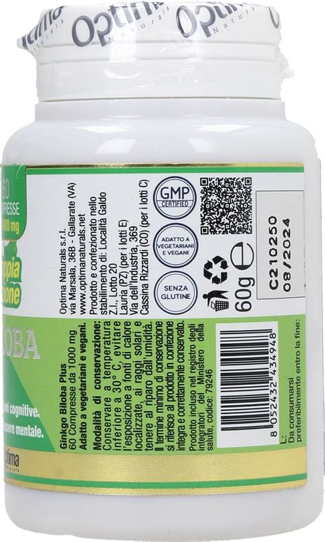 Ginkgo Biloba Plus 1000 mg 60 tabliet Optima Naturals Internetový