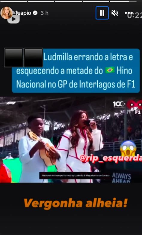 Luana Piovani Critica Ludmilla Ap S Cantora Falhar No Hino Nacional