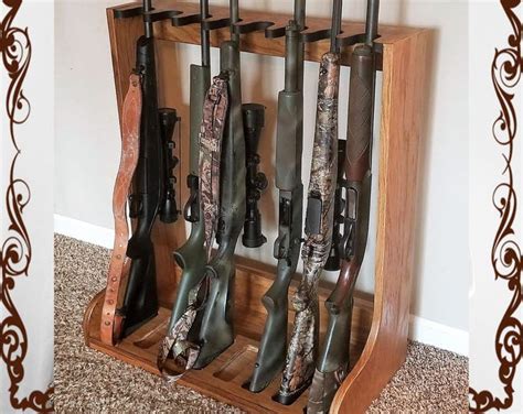 Oak Gun Rack, Gun Rack, Wooden Gun Rack, Rifle Rack, Shotgun Rack, Gun ...