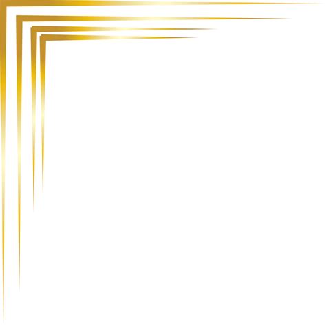 Gold Line Corner Border Frame Decoration Png