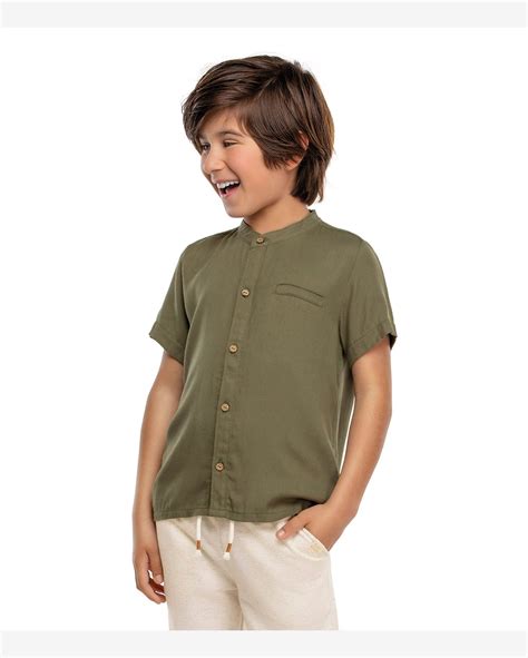 Riachuelo Camisa Infantil Masculina Viscose Trick Nick Verde