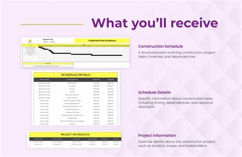 Construction Schedule Template in Excel, Google Sheets - Download ...