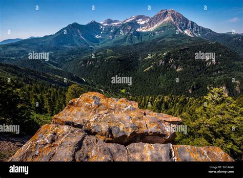 Mt Timpanogos Pine Hollow Overlook American Fork Canyon Utah Stock