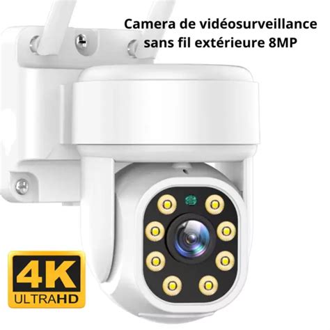 CAMERA DE VIDÉOSURVEILLANCE sans fil extérieure 8MP 4K PTZ HD 1080P