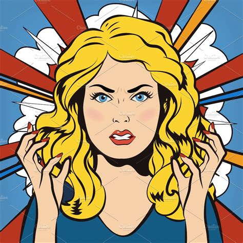 Angry Woman Stressful Girl Eps Illustrator Graphics Creative