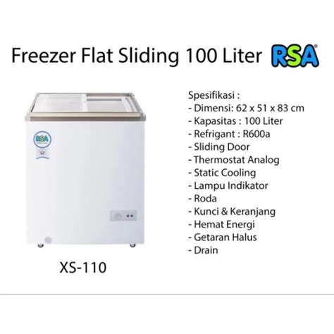 Jual Box Freezer Chest Freezer Sliding RSA 100Liter XS 110 XS110