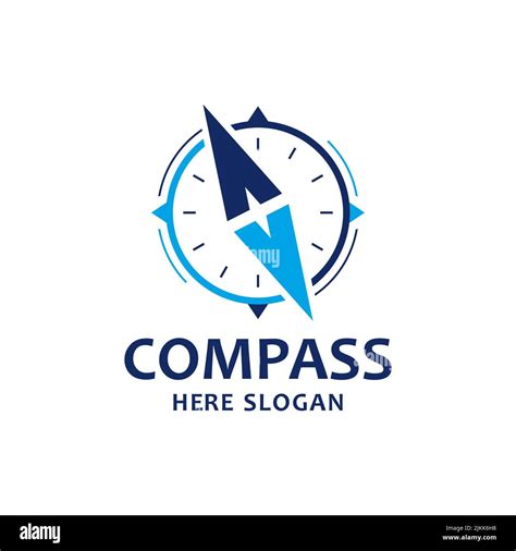 Creative Blue Compass Sign Concept Logo Design Template Travel Stock