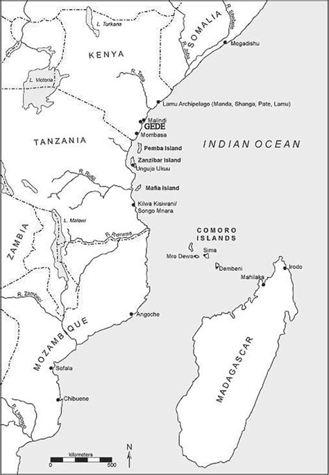 Map of the Swahili Coast, showing Gede | Download Scientific Diagram