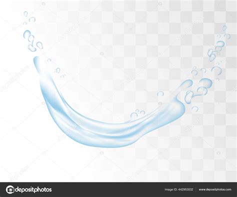 Clear Blue Water Splash Drops Transparent Background Vector Realism