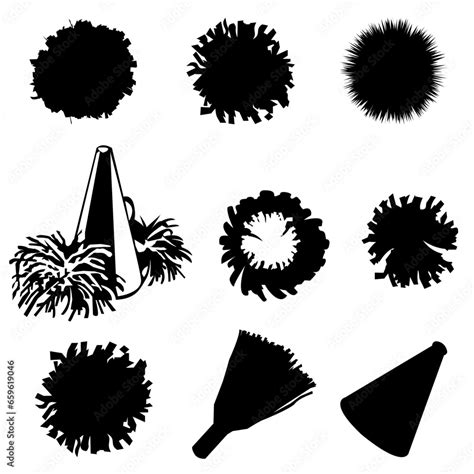 Pom Pom Ai, Hand-drawn cheerleading pom pom, silhouette, cut file, instant download Cut File ...