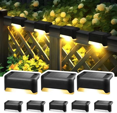 Solpex Solar Deck Lights 8 Pack Solar Step Lights Outdoor Solar Fence Lights Waterproof For