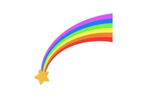 Shooting Star With A Rainbow Tail Cartoo Graphic By Pch Vector