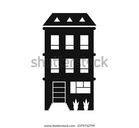 House Silhouette Silhouette House Black White Stock Vector (Royalty ...