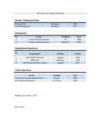 CV Rani Annisa PDF