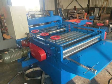 Semi Automatic Plate Straightening Machine Blue Sheet Metal