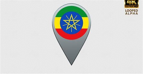 Ethiopia Flag Location Pin, Stock Video - Envato Elements