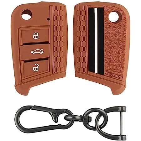 Keyzone Striped Silicone Key Cover And Keyring Compatible For Octavia