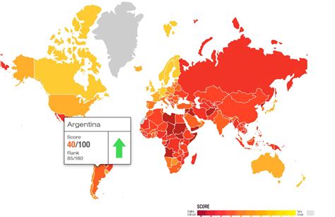 Ranking de corrupción mirá el puesto en el que está Argentina