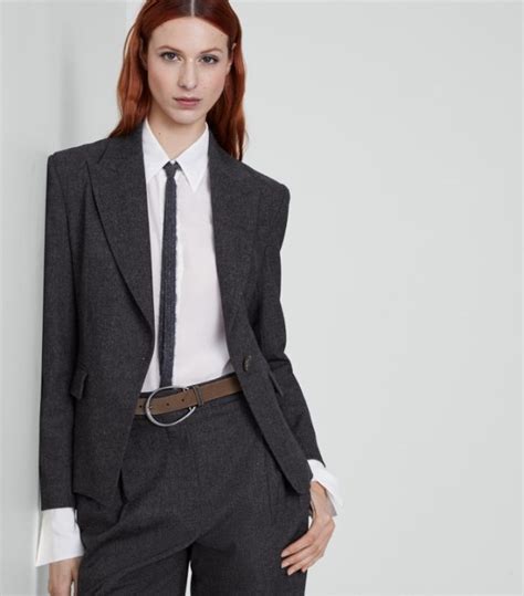 Brunello Cucinelli Grey Virgin Wool Blend Blazer Harrods Uk