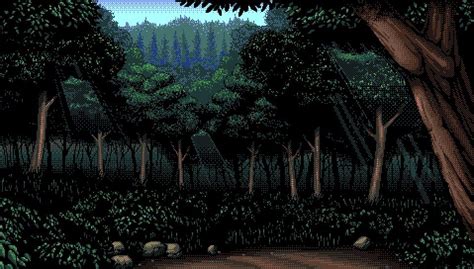 Pixel Art Forest Wallpaper